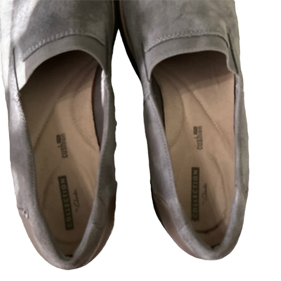 Clarks Gray Suede Comfort Loafer Shoe Women’s Size 10 - Picture 4 of 7